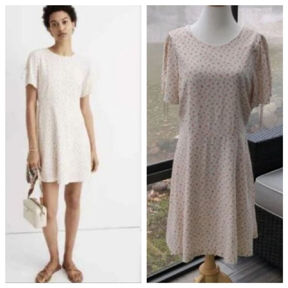 Madewell Tie-Sleeve Retro Dress in Dutch Dandelion Size 6 New